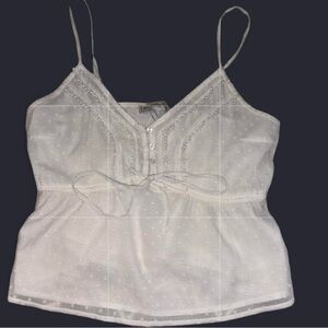 Abercrombie & Fitch White Textured Top